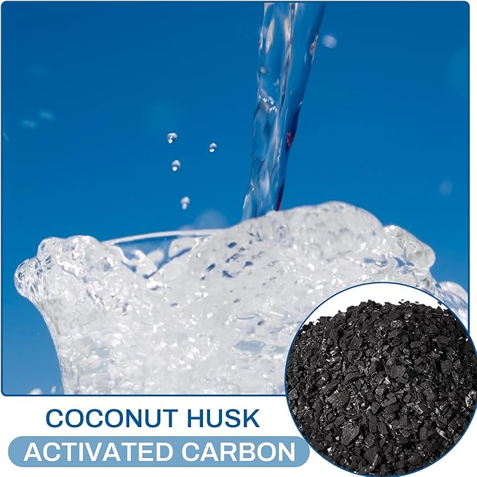 Timgle Bulk Water Air Filter Activated Charcoal Coconut Hull Granular Activated Carbon 10-18 Mesh Water Distiller Charcoal Filters Media for Filtration(25 Lbs)