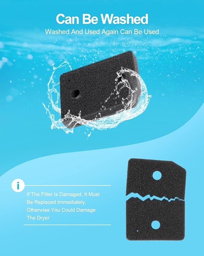 9164761 Foam Filter Replacement for All Miele T1 Heat Pump Tumble Dryers TMB540WP TKS850WP TKG840WP TKS650WP TKB150WP TKG450WP TCJ680WP TCE520WP Parts (6)