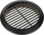 Black 6" Inch Round Ventilation Grille with Insect mesh. (Duct 6Ø / Grille 7Ø) Ventilation Applications. Indoor and Outdoor Soffit Vent Cover. Available 4 Sizes / 4 Colors.