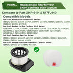 IZ377H IZ376H IZ362H Filter Replacement for Shark IZ363HT IZ382H IZ462H IZ387H IZ163H IZ483H IZ482H IZ162H IZ361H Pet Cordless Stick Vacuum, Part XHF161H & 617FJ140, 2 HEPA 4 Foam Felt Filter