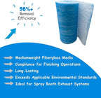 Paint Booth Exhaust Fiberglass Filter Roll, Blue/White Paint Arrestor for Spray Booth (60" x 100ft)