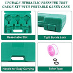 SINOCMP Hydraulic Pressure Test Kit, 3 Pressure Gauges 25Mpa/40Mpa/60Mpa 6 Test Couplings 3 Test Hoses 1 Storage Case Diagnosis Tester Gauge Set for Excavator Construction Machinery Upgraded Version