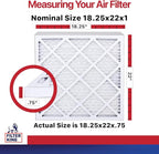 Filter King 18.25x22x1 Air Filter | 4-PACK | MERV 11 HVAC Pleated A/C Furnace Filters | MADE IN USA | Actual Size: 18.25 x 22 x .75"