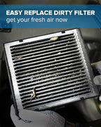 PHILTOP Cabin Air Filter, Compatible with CF12237 2012-2019 Versa 1.6L, 2014-2018 Versa Note, 2017-2021 NV200(After 10/01/2017), 2015-2019 Micra Premium Cabin Filter with Activated Carbon Filter