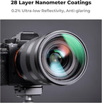 K&F CONCEPT 62mm MC UV Lens Protection Filter with Filter Cap Cleaning Cloth Optical Glass Ultra Slim 28 Multi-Layer Coatings Camera Lens UV Filter (Nano-X Series)