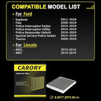 Cabin Air Filter w/Activated Carbon for Ford Explorer 2011-2019, Flex 2010-2019, Taurus 2009-2019, Police Responder Hybrid 2019-2020, Lincoln MKS 2010-2016, MKT 2010-2019 and More