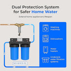 Waterdrop Spin Down Sediment Filter, Backwash Whole House Water Filter System for City/Well Water, 100 Micron+500 Micron, 1" MNPT + 3/4" FNPT + 3/4" MNPT, Traps Sand, BPA Free