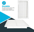 EZ-FLO 12 x 24 Inch (Duct Opening) Return Air Vent Cover for Wall or Ceiling, Solid Steel Return Air Filter Grille, HVAC Vent Cover, White, 61668