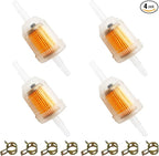 Strongthium 1/4" Inline Fuel Gas Filters with Magnet for Kawasaki Kohler Briggs & Stratton Lawn Mowers Small Tractors Tillers Garden Equipment Snowmobiles Go Karts 4 Pack