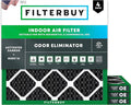 Filterbuy 10x10x1 Air Filter MERV 10 Odor & Allergy Defense with Activated Carbon (4-Pack), Electrostatic Pleated HVAC AC Furnace Filters Replacement, Made in USA (Actual Size: 9.50 x 9.50 x 0.75)