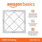 Amazon Basics 14x14x1 Air Filter 6 Pack, MERV 8 AC Furnace Filters (Actual Size: 13.75" x 13.75" x 0.75")