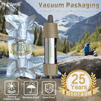 Miniwell L630 Portable Water Filter with Upgraded Vacuum Packaging - 25 Year Storage, Long Lasting and Versatile Usage Options, 2 Pack Filter and 1L Bottles