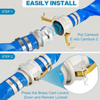 2" x 100 Ft Discharge Hose, Heavy Duty PVC Lay Flat Water Backwash Hose,Durable Pool Drain Hose with Aluminum CE Fittings for Water Pump And Filters