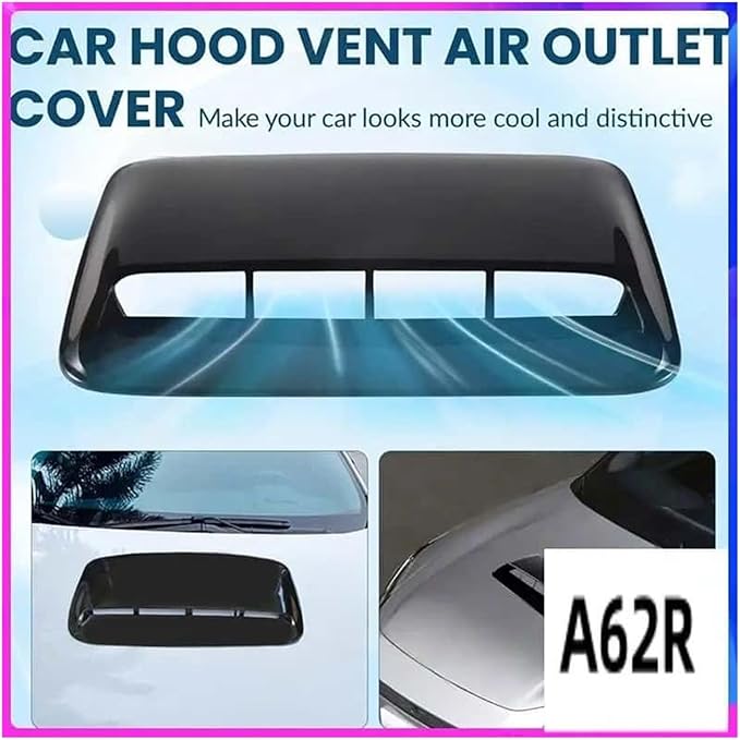 Car Universal Hood Vent Air Outlet Cover Compatible For Infiniti Compatible For Mazda And Tesla Hood Scoop Air Flow Intake Vent Cover
