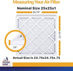 Filter King 25x25x1 Air Filter | 6-PACK | MERV 13 HVAC Pleated A/C Furnace Filters | MADE IN USA | Actual Size: 24.75 x 24.75 x .75"