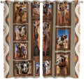 2 Panel Kitchen Cafe Curtains, Desert Camels Sunlight Filtering Nature Air Through, Home Decor Window Covering Tier Curtains for Living Room 104W x 84L inch Western Wildlife Brown Animals Country