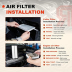 Engine & Upgrade Cabin Air Filter Kit Compatible with 2023-2025 Pilot 3.5L, 2022-2025 MDX 3.5L ONLY, 2025 Passport 3.5L, Replaces# 17220-61A-A00, 80292-TF0-G01, SA50144