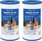 Future Way PRB35-IN Hot Tub Filter Replacement for Thermospa FL1008, Replace Filbur FC-2385, Pleatco Pure PRB35-IN, Unicel C-4335, 35 Sq. Ft, 5 X 9 Drop in Spa Filter, 2 Pack