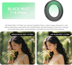 Black Mist 1/4 Lens Filter Compatible with Insta363 GO Ultra Camera Accessories Waterproof Scratch-Resistant