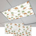 Fluorescent Light Covers for Drop Ceiling Abstract Brown Camels Palm-Trees Magnetic Light Filters, Vintage Deserts Ceiling Shade Filters for Home Classroom Office,2x4 ft,2Packs