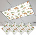 Fluorescent Light Covers for Drop Ceiling Abstract Brown Camels Palm-Trees Magnetic Light Filters, Vintage Deserts Ceiling Shade Filters for Home Classroom Office,2x4 ft,4Packs