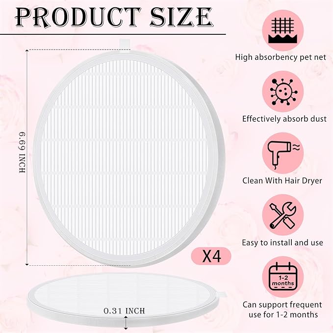 Juexica 4 Pcs Nail Dust Collector Filter Replacement Filter Reusable Dust Collector Filter No Spillin for Nail Machine Manicure Tools Salon Home Use