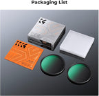 K&F CONCEPT 62mm Black Diffusion 1/4 & 1/8 Filters Kit Mist Cinematic Effect Filters Set with Multi-Layer Coated for Camera Lens - K Series