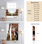 Farm Cows Bedroom Curtains 63 Inch Length, Window Curtains Tab Top, Farmhouse Barn Funny Animals Butterfly Light Filtering Window Treatments Drapes 42"x63" 2 Panel
