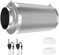 4inch Carbon Filter Odor Control with Australia Virgin Charcoal Two Prefilter 1 Pair Rope Hanger Included for Inline Duct Fan, Grow Tent, Hydroponics, Odor Scrubber