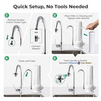 iSpring CKC1-PB 2.5" x 10" Countertop Water Filter, SGS-Tested, Reduces Lead, Chlorine, Odors. THMs, 7000 Gallons, Up to 12 Months, Easy Installation, White (1 Filter Included)