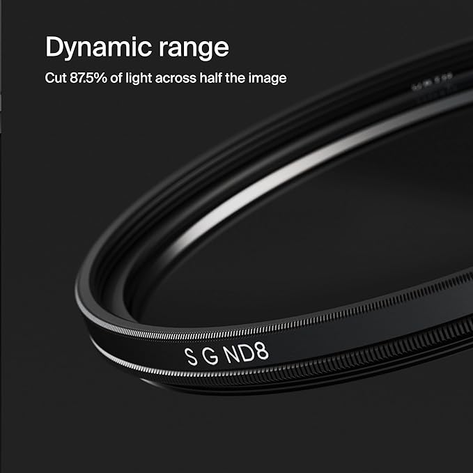 Urth 49mm Soft Graduated ND8 Lens Filter (Plus+) — 3-Stop, Ultra-Slim 20-Layer Nano-Coated Soft Grad Neutral Density Camera Lens Exposure Balance Filter