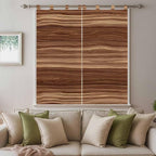 Brown Western Bathroom Curtains 63 Inch Length, Window Curtains Tab Top, Vintage Farmhouse Wood Barn Door Light Filtering Window Treatments Drapes 52"x63" 2 Panel