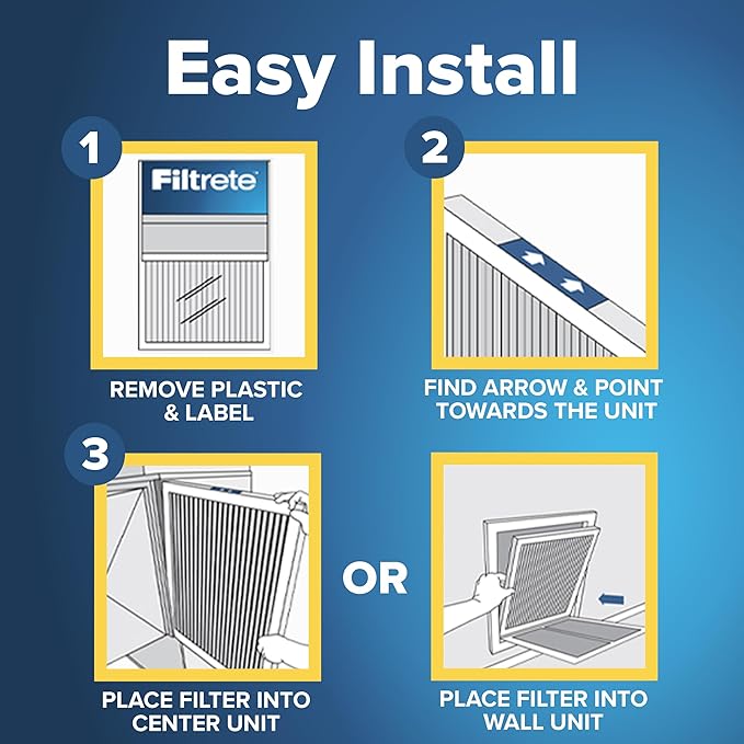 Filtrete 14x14x1 Air Filter, MPR 300, MERV 5, Clean Living Basic Dust 3-Month Pleated 1-Inch Air Filters, 6 Filters