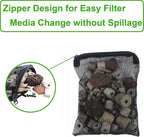 10 Pcs 5.9" x 7.8" Aquarium Filter Media Bags Large, Fish Tank Media Mesh Filter Bags with Zipper, Mesh Reusable Bags for Activated Carbon, Ceramic Rings, etc