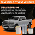 Oil Filter and Fuel Filter Water Separator Set Compatible with Ram 2500 3500 4500 5500 2019 2010 2011 2022 6.7L Diesel Replaces# 68436631AA 68157291AA 5083285AA