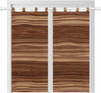 Brown Western Bedroom Curtains 72 Inch Length, Window Curtains Tab Top, Vintage Farmhouse Wood Barn Door Light Filtering Window Treatments Drapes 52"x72" 2 Panel