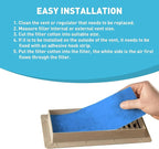 12"×140" Air Vent Filter for Home,AC & Floor Register Filter,MERV 8 Electrostatic Media Kit Roll with Adhesive Hook Tape,Reduce Dust, Dirt, Smoke and Pollen(30+ Filters)