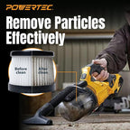 POWERTEC DCV5011H HEPA Filters for DeWalt DCV501HB 20V Cordless Handheld Vacuum 2 Pack, Cartridge Filter for DeWalt Vacuums (75122-P2)