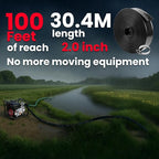 XtremepowerUS Backwash Hose Extra Heavy-Duty Pool Drain Hose 2" x 100 ft – 47 MIL Thickness Drain Hose with Clamp for Filter Pump or Sump Discharge
