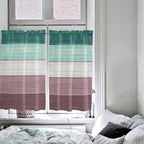 Retro Farm Woodcuts Texture Window Valance Curtains, Green Brown Gradient Light Filtering Kitchen Valance with 3-inch Rod Pocket for Living Room Bathroom Bedroom,2 Panel,52x45In