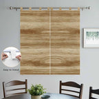 Light Brown Wood Grain Bedroom Curtains 72 Inch Length, Window Curtains Tab Top, Western Farmhouse Barn Door Light Filtering Window Treatments Drapes 52"x72" 2 Panel