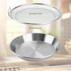 Oil Filter Tray, Stainless Steel Kitchen Oil Filter Tray with Mesh Filter Basket Colanders with Handle Air Fryer Accessories for Frying Cooking (8.66 in)