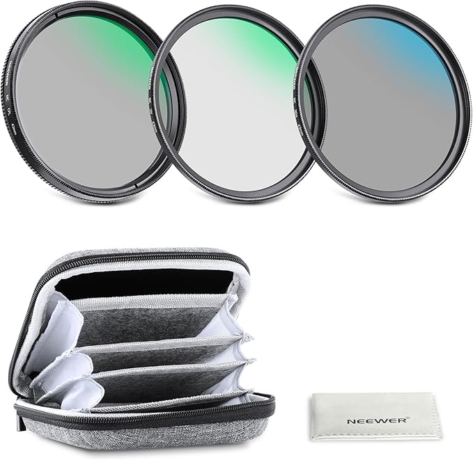 NEEWER 43mm UV/CPL/ND Lens Filter Kit with Hard Shell Storage Case, Multicoated Optical Glass & Aluminum Alloy Frame, UV + Circular Polarizer (CPL) + Neutral Density (ND4) Filter for Camera Lens