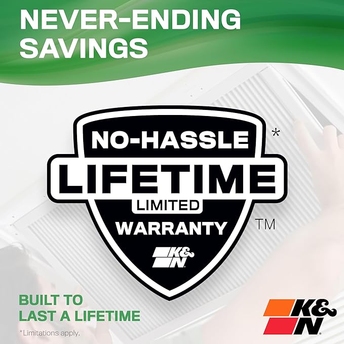 K&N 14X14X1 HVAC Furnace Air Filter, Lasts a Lifetime, Washable, Merv 13, the Last HVAC Filter You Will Ever Buy, Breathe Safely at Home or in the Office, HVC-13-11414