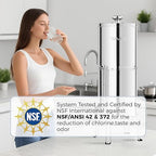 IceJoy 0.01μm Ultra-Filtration Gravity Water Filter System, 2.25G Stainless Steel Countertop Purifier with 4 Filters, Water Level Spigot & Stand, Reduce Fluoride & Chlorine, NSF/ANSI 42