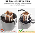 Hanging Ear Drip Coffee Bag Holder with 50-100Pcs Portable Coffee Filter Paper Bag, Coffee Drip Bag Chair Stand, Portable Coffee Filter Paper Bag, for Easy Pour Over (Stand + 100 Bags)