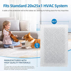 20x25 Replacement Filter Pads Compatible with Dynamic Air Cleaner 20x25,Electrostatic Fiberglass Activated Carbon White (6 Pack)