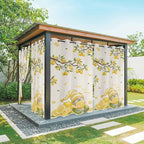 Summer Outdoor Curtains for Patio Lemon Gnome Leaf Linen Texture Waterproof Outside Curtains with Grommet Top Weatherproof Curtain for Cabana Pergola Gazebo, 1 Panel, 54" W x 95" L