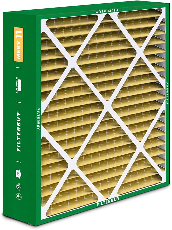 Filterbuy 16x22x5 Air Filter MERV 11 Superior Pet & Allergy Defense (4-Pack), Pleated HVAC AC Furnace Filters for Amana, Coleman, Goodman, York, and More (Actual Size: 15.38 x 21.88 x 5.25)