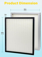 2 Pack F301H HEPA Filter Replacement Compatible with BluDri, Mounto Air Scrubber Filters, also fits Dri-Eaz and VEVOR Air Purifier, Part 500cfm HEPA500, F301H and AS-550, H13 Filter of 16 x 19 x 2